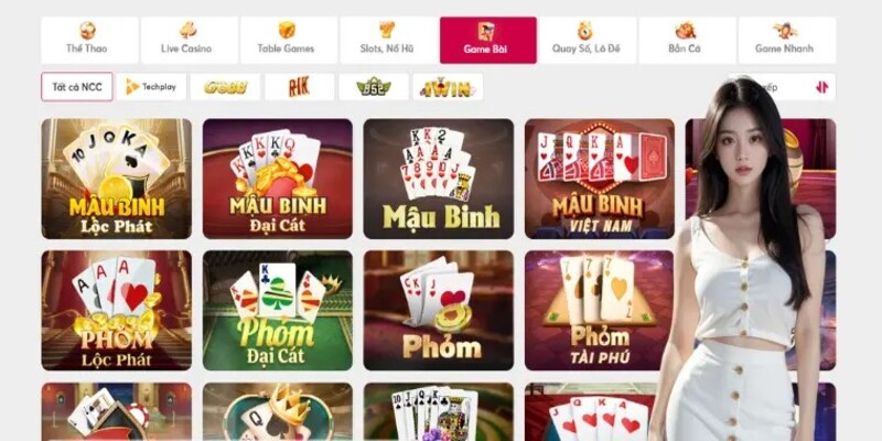 Đa dạng các thể loại game bài trên Net88