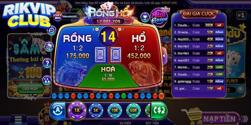 Quy luật chơi game rồng hổ Rikvip cho người mới